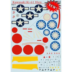 DECAL 1/48 FOR KAWASAKI KI-61 HIEN PART-1 PRINT SCALE 48-134