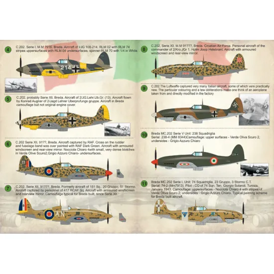 DECAL 1/72 FOR MACCHI C.202 FOLGORE PRINT SCALE 72-197