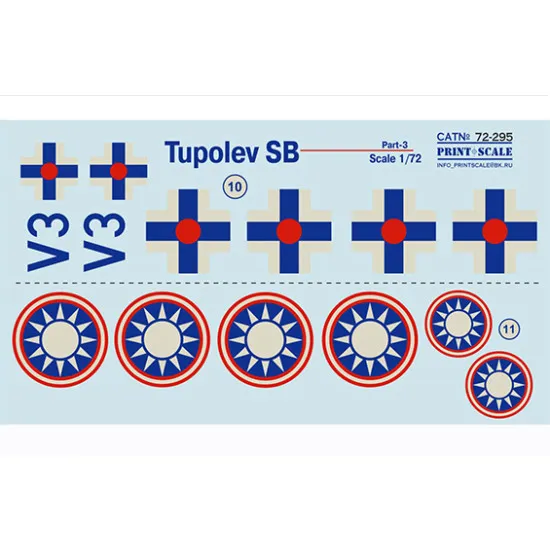 DECAL 1/72 FOR TUPOLEV SB/B.71 PART-3 PRINT SCALE 72-295