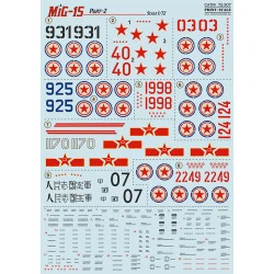 DECAL 1/72 FOR MIG-15BIS PRINT SCALE 72-307