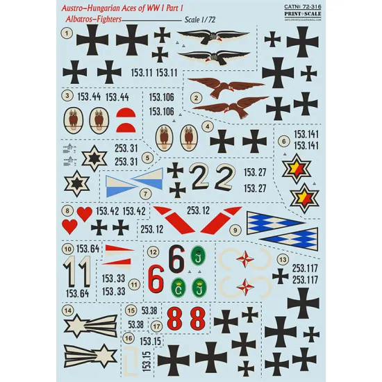 DECAL 1/72 FOR ALBATROS-FIGHTERS PRINT SCALE 72-316