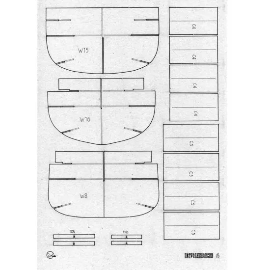 DECK OF WOOD VENEER FOR MILITARY FLEET BATTLESHIP PETROPAVLOVSK 1/200 OREL 164/3