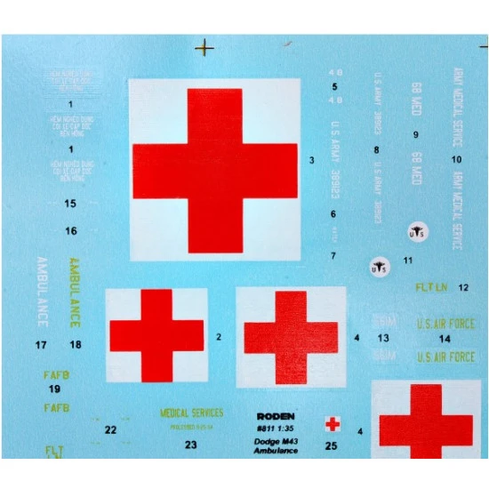 Roden 811 Dodge M43 3/4 ton 4x4 Ambulance truck Plastic scale model kit 1/35