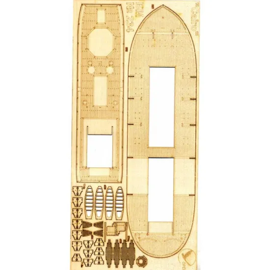 DECKS MADE OF WOOD VENEER TO MODEL OREL 237 MILITARY SHIP TIEN-SING OREL 237/3
