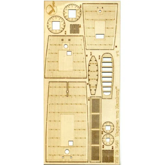 DECK FROM WOODEN VENEER TO MODEL OREL 248 FRIGATE VAPPEN VON HAMBURG OREL 248/3