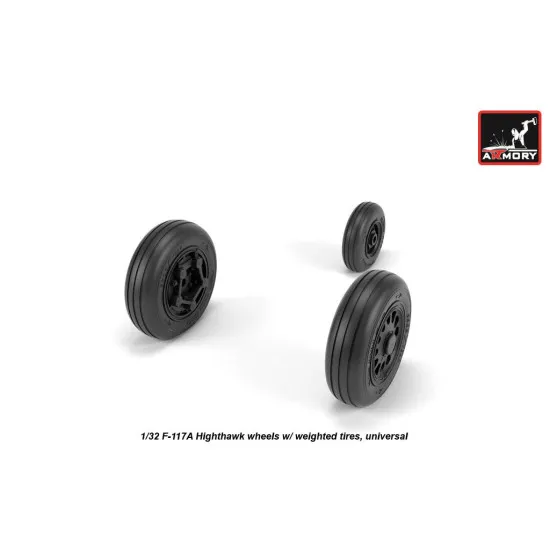 1/32 F-117A Nighthawk wheels w/ weighted tires, universal