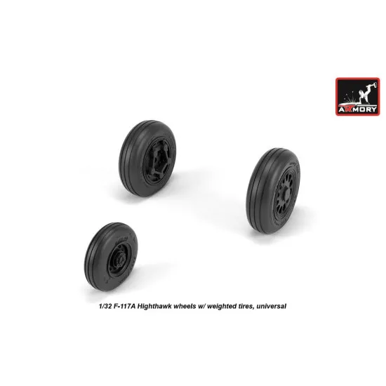1/32 F-117A Nighthawk wheels w/ weighted tires, universal