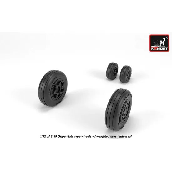1/32 JAS-39 Gripen wheels w/ weighted tires late JAS-39D E F