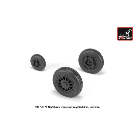 1/48 F-117A Nighthawk wheels w/ weighted tires, universal