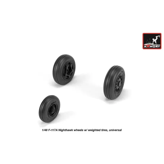 1/48 F-117A Nighthawk wheels w/ weighted tires, universal