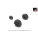 1/48 Hawker-Siddeley Buccaneer wheels w/ weighted tires, universal