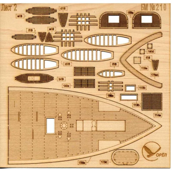 DECK FROM WOODEN VENEER TO MODEL OREL 210 MILITARY BATTLESHIP SOLFERINO OREL 210/3