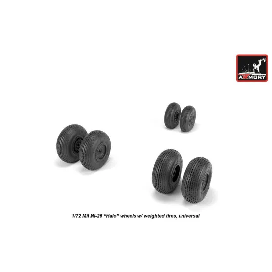1/72 Mil Mi-26 Halo wheels w/ weighted tires, universal