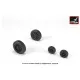 1/72 F-101 Voodoo wheels w/ optional nose wheels and weighted tires, universal
