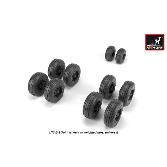 1/72 B-2 Spirit wheels w/ weighted tires, universal