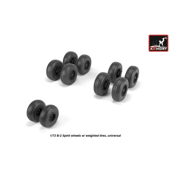 1/72 B-2 Spirit wheels w/ weighted tires, universal