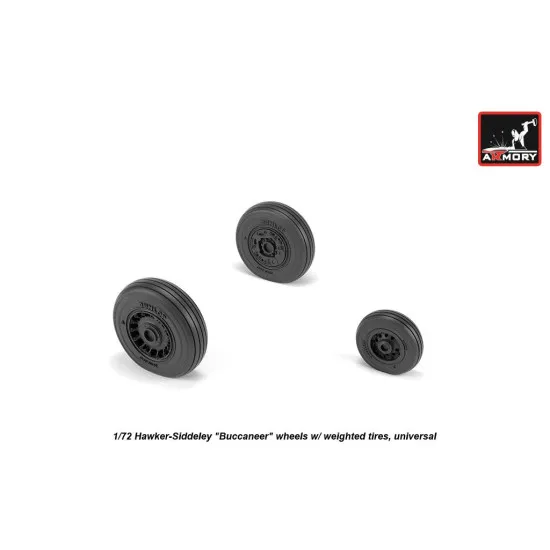 1/72 Hawker-Siddeley Buccaneer wheels w/ weighted tires, universal