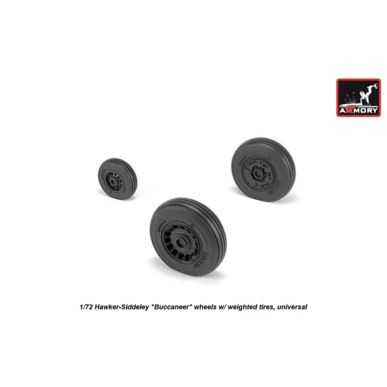 1/72 Hawker-Siddeley Buccaneer wheels w/ weighted tires, universal