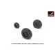 1/72 Hawker-Siddeley Buccaneer wheels w/ weighted tires, universal