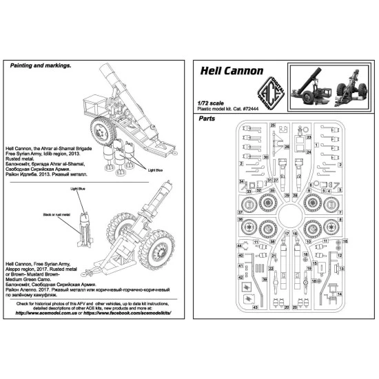 SYRIAN ARTILLERY HELL CANNONS ACE 72444 PLASTIC MODEL KIT SCALE 1/72