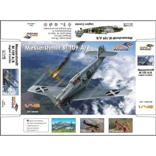 DORA WINGS 48009 MESSERSCHMITT BF.109 A/B LEGION CONDOR PLASTIC MODEL KIT 1/48