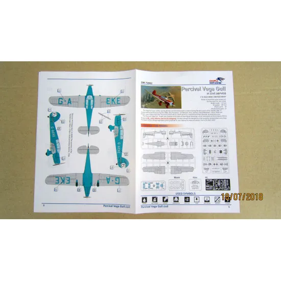 PERCIVAL VEGA GULL CIVIL SERVICE (PE PARTS, MASK) 1/72 DORA WINGS 72002