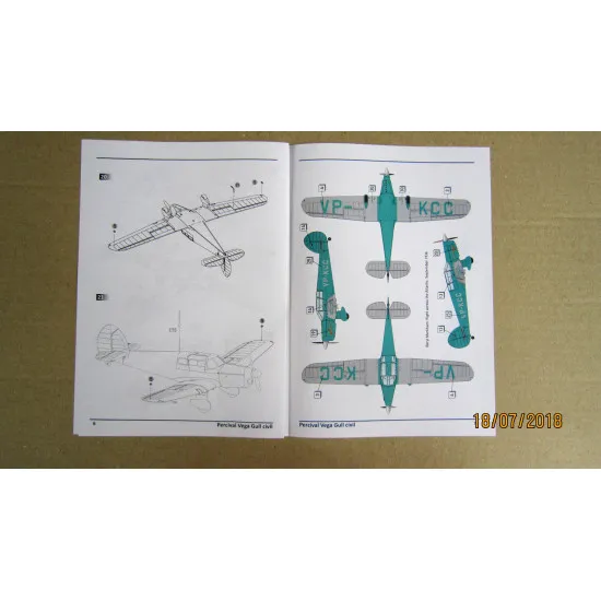 PERCIVAL VEGA GULL CIVIL SERVICE (PE PARTS, MASK) 1/72 DORA WINGS 72002