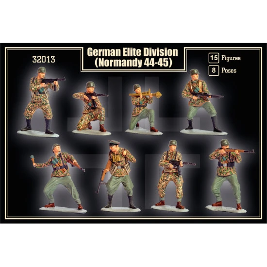 MARS FIGURES 32013 GERMAN ELITE DIVISION (NORMANDY 44-45) (15 FIGURES) 1/32
