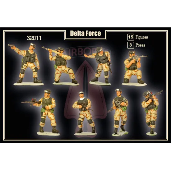 MARS FIGURES 32011 DELTA FORCE US ARMY SOLDIERS (15 FIGURES / 8 POSES) KIT 1/32