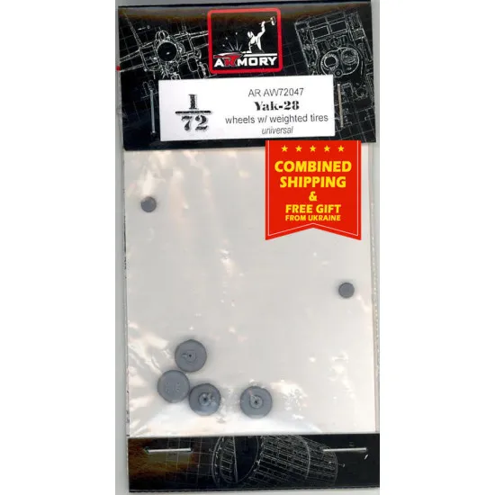 YAK-28 WHEELS W/ WEIGHTED TIRES ARMORY AW72047 SCALE 1/72