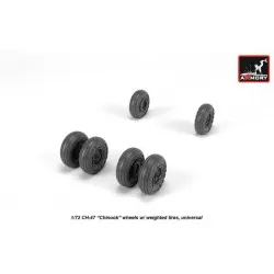 ARMORY 72317 CH-47 CHINOOK WHEELS W WEIGHTED TIRES UNIVERSAL RESIN KIT 1/72