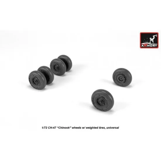 ARMORY 72317 CH-47 CHINOOK WHEELS W WEIGHTED TIRES UNIVERSAL RESIN KIT 1/72