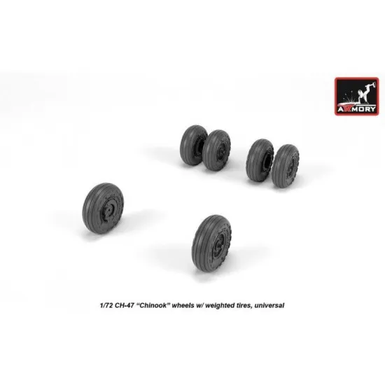 ARMORY 72317 CH-47 CHINOOK WHEELS W WEIGHTED TIRES UNIVERSAL RESIN KIT 1/72