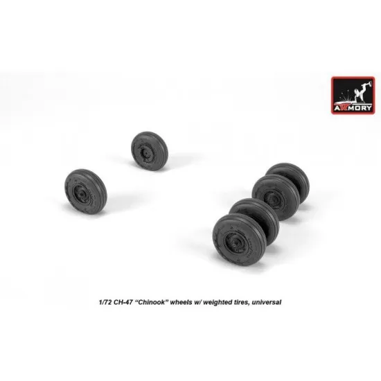 ARMORY 72317 CH-47 CHINOOK WHEELS W WEIGHTED TIRES UNIVERSAL RESIN KIT 1/72