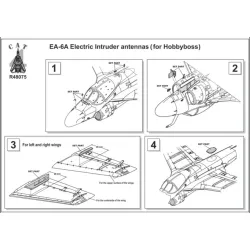 Us Stock Cat4-r48075 - 1/48 - Ea-6a Electric Intruder Antennas For Hobbyboss