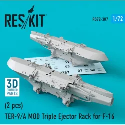 Us Stock Reskit Rs72-0387 1/72 Ter-9/A Mod Triple Ejector Rack For F-16 2 Pcs 3d Printing