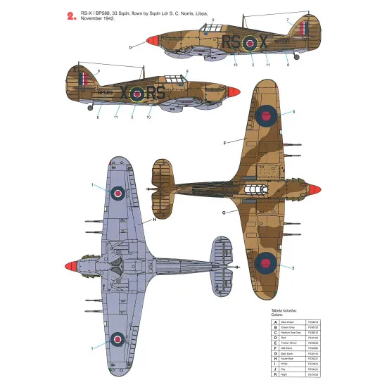 Techmod 24012 1/24 Hawker Hurricane Iic Polish Raf Aircraft Wet Decal Wwii