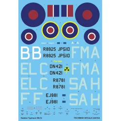 Techmod 24015 1/24 Typhoon Mk Ib Aircraft Wet Decal Wwii
