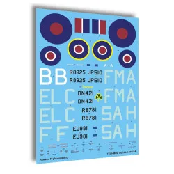 Techmod 24016 1/24 Typhoon Mk Ib Raf Squandron Aircraft Wet Decal Wwii