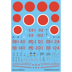 Techmod 24017 1/24 Mistubishi A6m2 Zero Japan Pilots 1941-43 Aircraft Wet Decal Wwii
