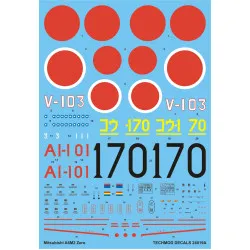 Techmod 24019 1/24 Mistubishi A6m2 Zero Japan Ijn Aircraft Wet Decal Wwii