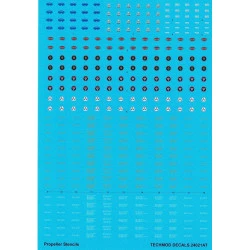 Techmod 24021 1/24 Propeller Logos Stencils Aircraft Wet Decal Hamilton Curtiss