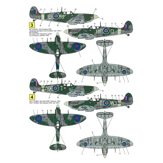 Techmod 32001 1/32 Supermarine Spitfire Mk Vb Raf Polish Fighter Wet Decal Wwii