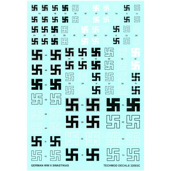 Techmod 32003 1/32 German Wwii Luftwaffe Signs 260 300 400mm Wet Decal
