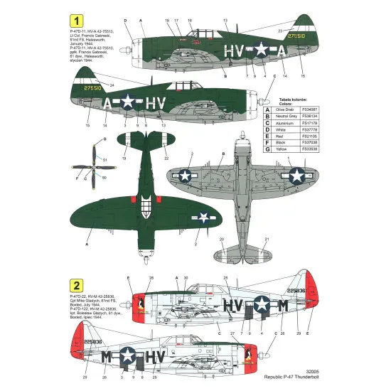 Techmod 32005 1/32 Republic P-47d Thunderbolt Razorback England 1944