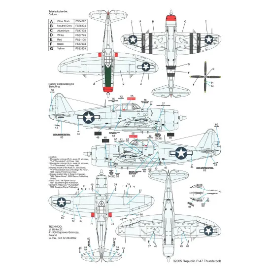 Techmod 32005 1/32 Republic P-47d Thunderbolt Razorback England 1944
