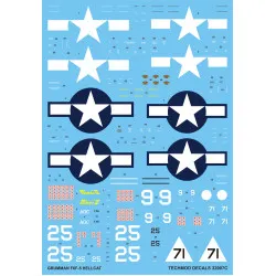 Techmod 32007 1/32 Grumman F6f-5 Hellcat England 1944 Fighter Wet Decal