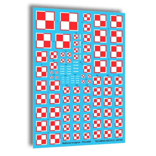 Techmod 32010 1/32 Polish National Insignias Wet Decal Wwii