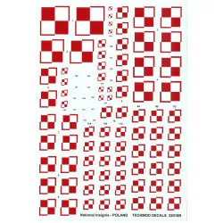 Techmod 32010 1/32 Polish National Insignias Wet Decal Wwii