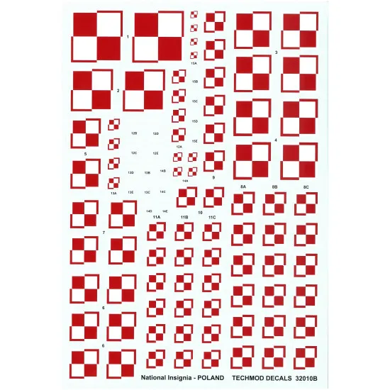Techmod 32010 1/32 Polish National Insignias Wet Decal Wwii